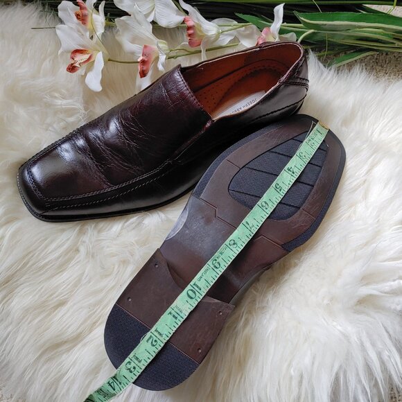 Joseph Abboud Rich Two-Toned Mahogany Brown Loafers Square Toe (12M) - Picture 11 of 11